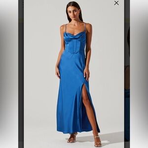 ASTR Cannes Satin Bustier Maxi Dress Size Small
